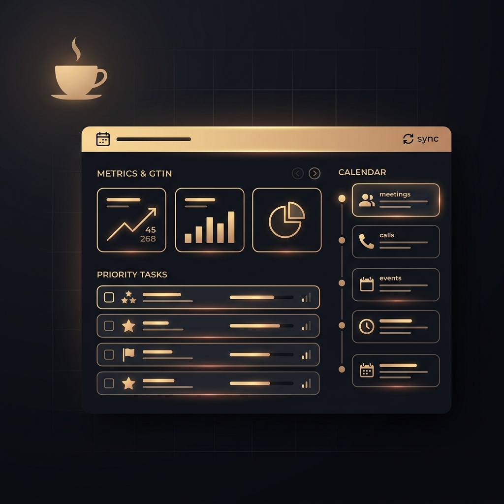 Illustration of a morning brief workflow